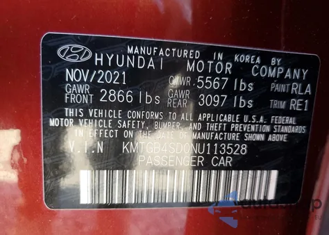 2022 Genesis G80 Sport Prestige из США, поврежденный, VIN KMTGB4SD0NU113528